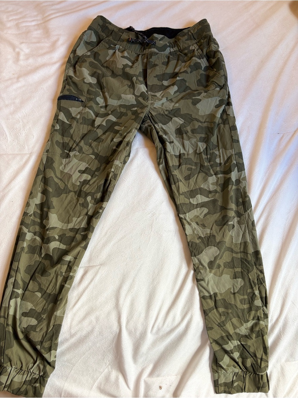 Kids Camo Jogger Pants - Olive Green